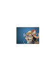 Classic Fairy Tail anime mouse pad 14x10 inches with Natsu, Lucy and Happy in a playful desk scene.