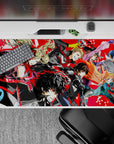 Anime mouse pad 40x20 inches featuring Persona 5 Royal's Phantom Thieves, led by Joker, vibrant red and black design.