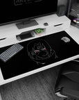 Itachi Uchiha Sharingan 40x20 inches desk pad, Leaf headband and high collar in stark line art.