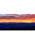 Mouse pad featuring a sunset with fiery skies and serene mountains, 36x16 inches, for a calming, nature-filled workspace aesthetic.