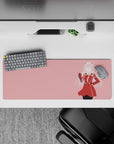 Anime mouse pad 32x12 inches featuring Zero Two from Darling in the Franxx in her red uniform with bold pink accents.