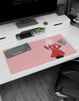 Zero Two anime mouse pad, 32x16 inches, featuring her in a sharp red uniform with bold pink and crisp contrast.
