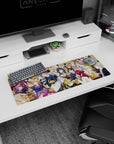 32x12 inches anime mouse pad showing chefs in crisp uniforms crowding steaming plates amid laughter and surprise.