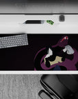 36x16 inches dark purple anime desk pad, silky moody tones with a clean, creepy late-night vibe.