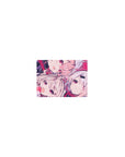 Classic anime girl mouse pad 14x10 inches with soft linework, ribbons, pale hair, and ruby eyes.