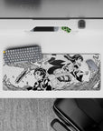 Compact 32x12 inch mouse pad highlighting the sibling bond of Tanjiro and Nezuko for Demon Slayer fans