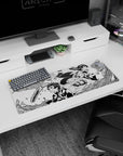 Stylish 32x12 inch mouse pad with bold manga art, bringing energy to any workspace or gaming setup