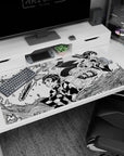 Premium 40x20 inch desk pad with bold manga-inspired design, perfect for fans of Demon Slayer