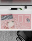 Zero Two anime mouse pad, 32x16 inches, featuring pastel tones and elegant design, perfect for fans of Darling in the Franxx.