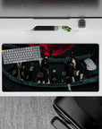 Black and red Akatsuki mouse pad 32x16 inches, bold crimson moon vibe for gaming and late-night grind.
