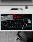 Black and red Akatsuki mouse pad 32x16 inches, bold crimson moon vibe for gaming and late-night grind.