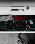 Black and red Akatsuki desk pad 36x16 inches, bold red clouds and dark, thrilling late-night vibe.