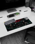 Itachi Uchiha and Akatsuki watching over desk anime mouse pad 28x12 inches under a red moon.