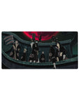 Naruto Shippuden Akatsuki desk mat mouse pad 32x16 inches with red clouds and crimson moon.