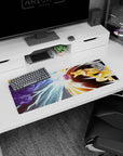 Sasuke Uchiha Susanoo battles Naruto in Kurama Mode on anime mouse pad 32x12 inches.