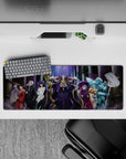 Commanding 32x12 mouse pad features Ainz and guardians' regal essence for immersive dark fantasy vibes