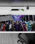 Striking 36x16 desk pad highlights Ainz and elite guardians' commanding presence for fan appeal