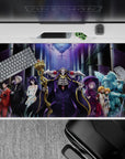 Powerful 40x20 desk pad showcases Ainz and guardians' strength for fans of Overlord's iconic legacy