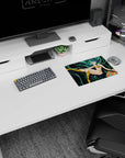 14x10 inches classic anime girl mouse pad showing Lum floating, sea-green hair, tiger-stripe bikini and boots.