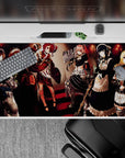 Anime mouse pad featuring Pleiades combat maids from Overlord, 40x20 inches, showcasing fierce style and deadly elegance.