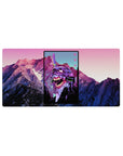 Evangelion Unit-01 anime mouse pad, 32x16 inches, with vibrant colors and apocalyptic backdrop, perfect for fans.
