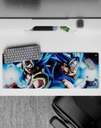 Compact 32x12 inch mouse pad highlighting Gogeta and Vegito's energy for Dragon Ball fans