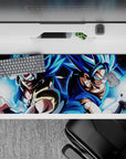 Sleek 36x16 inch desk pad featuring fusion warriors' strength and style for Dragon Ball enthusiasts