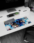 High-performance 28x12 inch mouse pad with Gogeta and Vegito's stunning poses, ideal for anime setups
