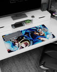 Durable 32x16 inch mouse pad with Gogeta and Vegito's stunning design, bringing intensity to any desk