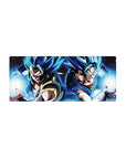 28x12 inch mouse pad featuring Super Saiyan Blue Gogeta and Vegito unleashing ultimate energy