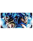 32x16 inch mouse pad featuring Super Saiyan Blue Gogeta and Vegito preparing to unleash their energy