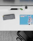 Pastel sky-blue anime girl mouse pad 14x10 inches, cute clean vibe with crisp outlines and fast glide.