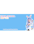 36x16 inches anime girl desk pad with bunny-eared Pekora, carrot charms, and PEKO PEKO pattern.