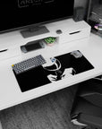 28x12 inches mouse pad showing anime girl in cat-ear helmet, hand at collar, mysterious secret-ready pose.