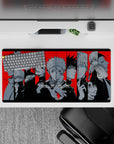 Striking 32x16 mouse pad featuring Jujutsu Kaisen sorcerers bringing anime energy to your gaming setup