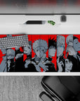 Bold 36x16 desk pad featuring Jujutsu Kaisen sorcerers ready to fight curses with stylish anime energy
