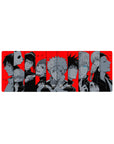 Compact Jujutsu Kaisen mouse pad 32x12 with Yuji Gojo and allies in stylish black and red for gamers
