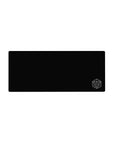 28x12 inches anime mouse pad with midnight field and crisp white alchemy circle, minimalist lab symbols.