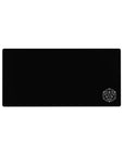 Minimalist anime mouse pad 32x16 inches with white alchemy circle, clean geometry, and tiny symbols.