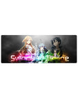 Sword Art Online anime mouse pad featuring iconic characters with vibrant colors; size 32x12 inches.