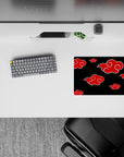 Dark black and crimson Akatsuki vibe mouse pad, classic 14x10 inches, clean bold look for gaming.