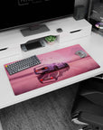 Peaceful horizon design on 32x16 desk mat brings Blush Horizon Drive's serene aesthetic to life vividly