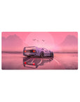 Blush Horizon Drive desk mat 32x16 featuring serene sunset for gaming or workspace energy with calming flair