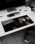 Obito Uchiha faces Kakashi Hatake in ANBU mask on 32x16 inches anime mouse pad desk mat.