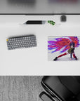 Anime mouse pad 14x10 inches featuring Touka Kirishima from Tokyo Ghoul with vibrant kagune wings in reds and purples.