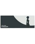 Anime mouse pad 32x12 inches featuring Rei Ayanami from Neon Genesis Evangelion in a monochrome silhouette with full moon.