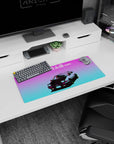 28x12 inches anime mouse pad featuring Initial D-style Toyota AE86 Trueno with glowing pop-up headlights.