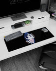 32x12 inches anime mouse pad showing calm indigo-eyed girl framed by eerie white hands in darkness.