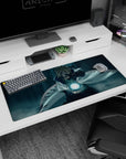 Minato Namikaze from Naruto casting Rasengan on a 36x16 inches desk pad, white cloak sweeping mid-action.