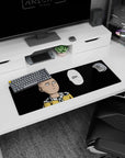 32x12 inches One Punch Man mouse pad showing Saitama staring ahead, cape clasped, with OK speech bubble.